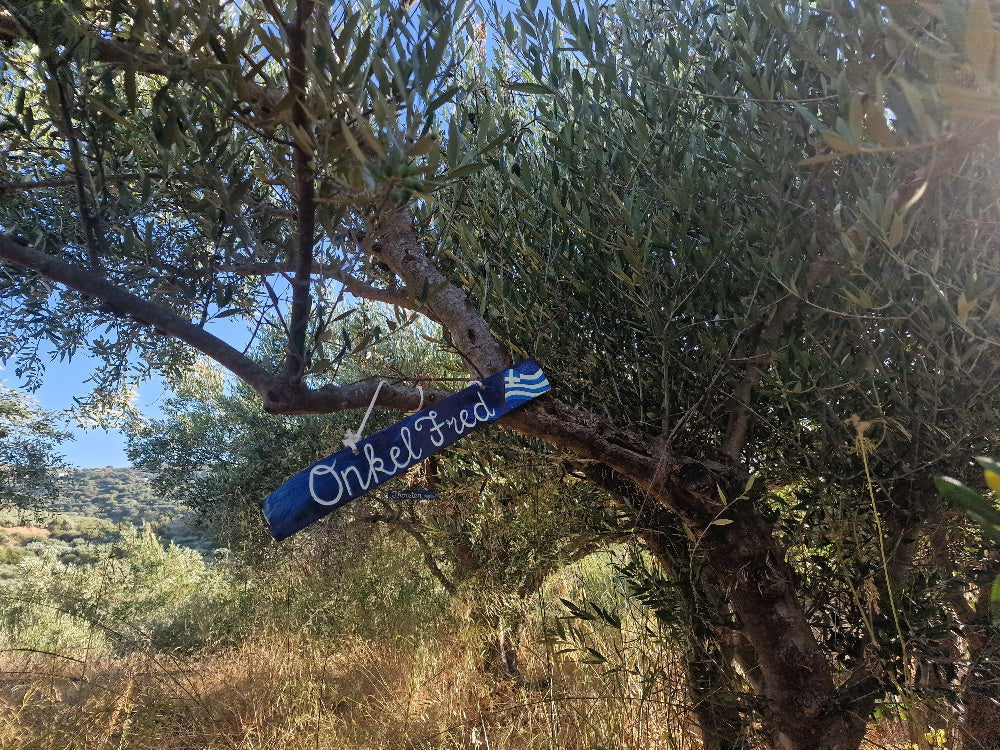Namensschild an Deinem Olivenbaum (nur bei einer Patenschaft)