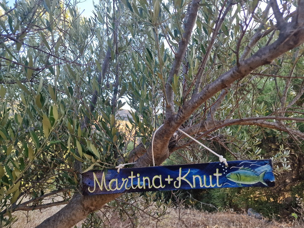 Namensschild an Deinem Olivenbaum (nur bei einer Patenschaft)